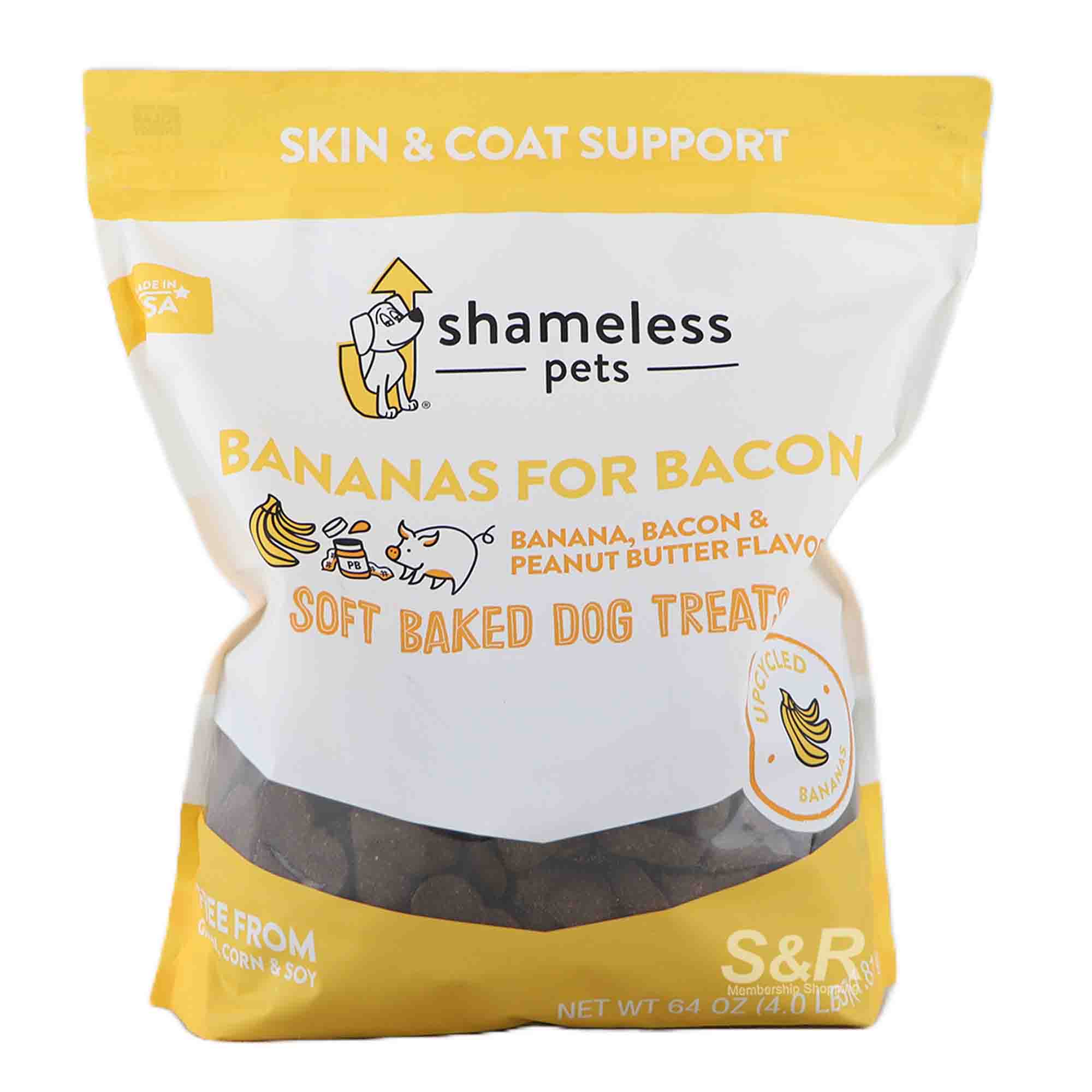 Shameless Pets Bananas For Bacon Soft Baked Dog Treats 1.81kg Shameless Pets Bananas For Bacon Soft Baked Dog Treats 1.81kg